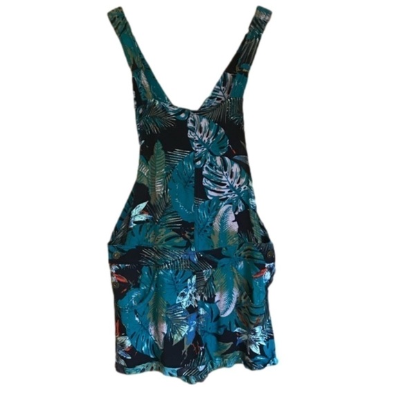 MUDD tropical print lightweight bib overall romper shorts size XS - Picture 10 of 10
